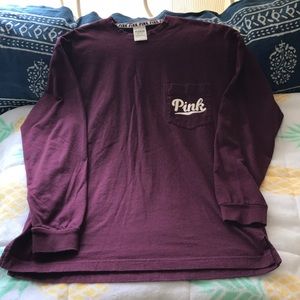 PINK Victoria Secret XS Burgundy long sleeve top